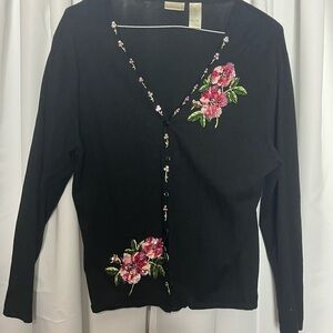 Fashion bug embellished black sweater